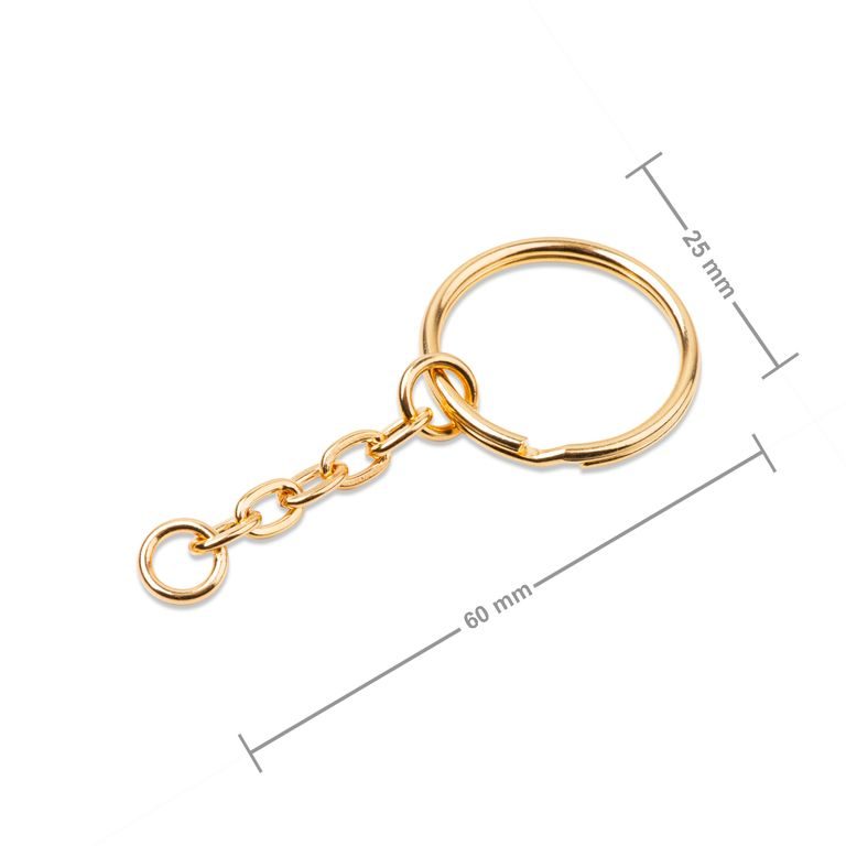 Split ring 25mm with chain gold colour (2pcs) No.349