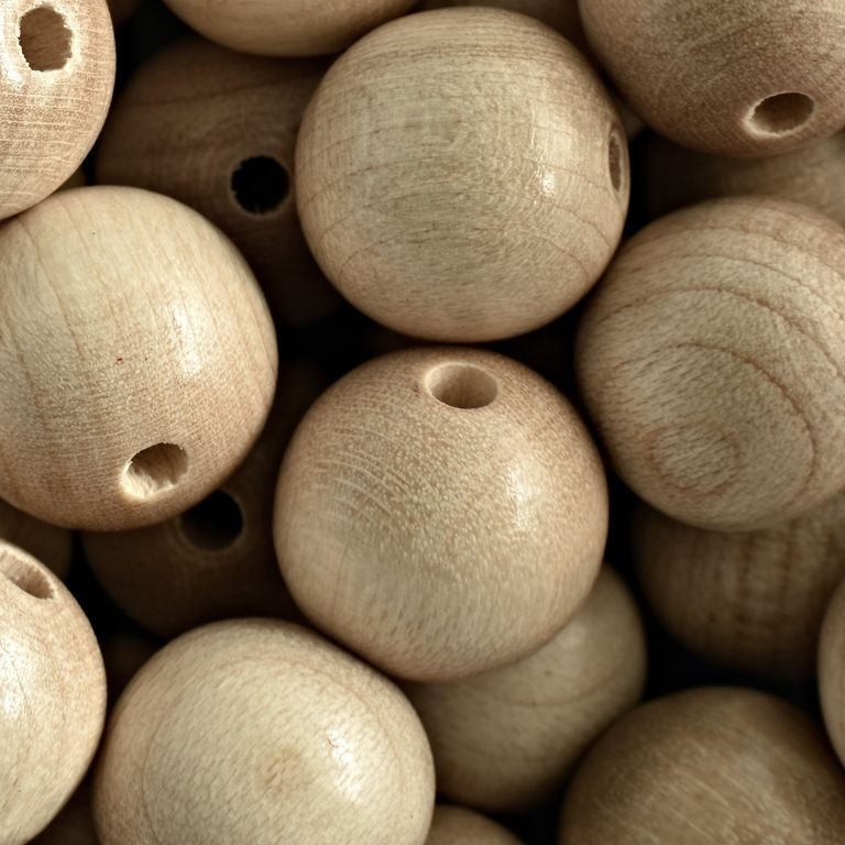 Czech wooden beads round 18mm natural No.8