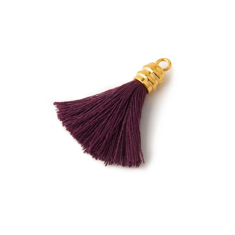 Silver silk tassel gold-plated 4cm purple No.748