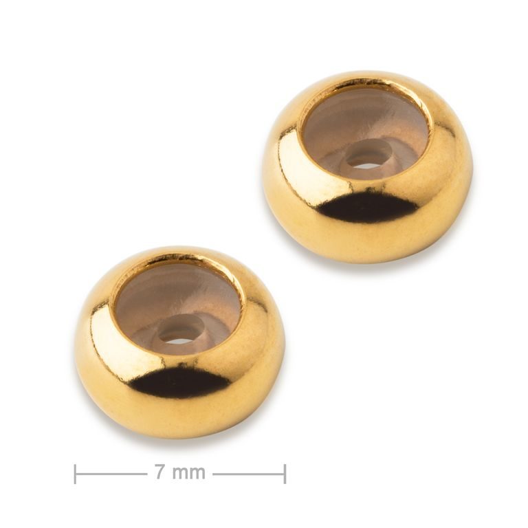 Silver stopper with silicone gold-plated 7x1.5mm No.728