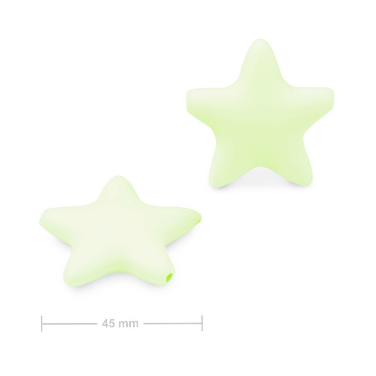 Silikonové korálky hvězdička 45x45mm Light Sea Green