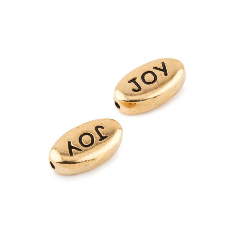 Tierracast bead Word Joy antique gold No.303