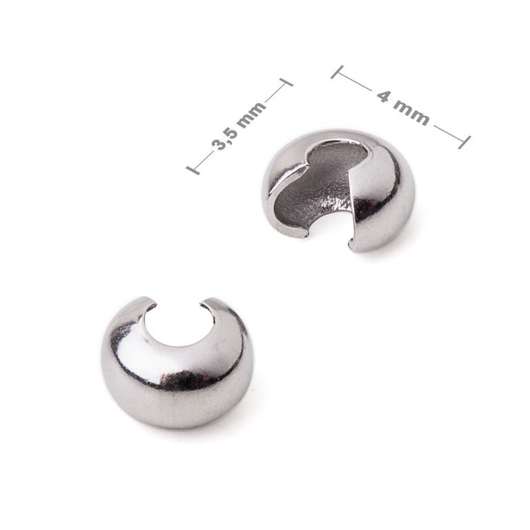 Stainless steel 316L crimp bead cover 4x3.5mm