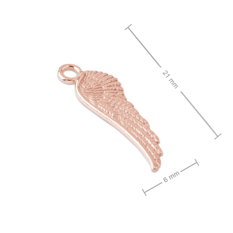 Stříbrný přívěsek andělské křídlo pozlacený 18K růžovým zlatem