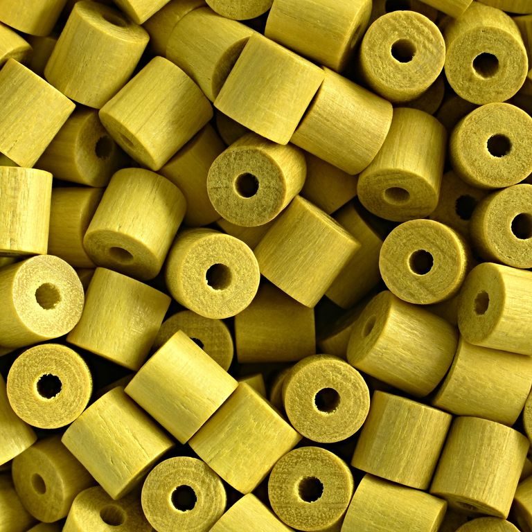 Czech wooden beads cylinder 7x7mm yellow No.86