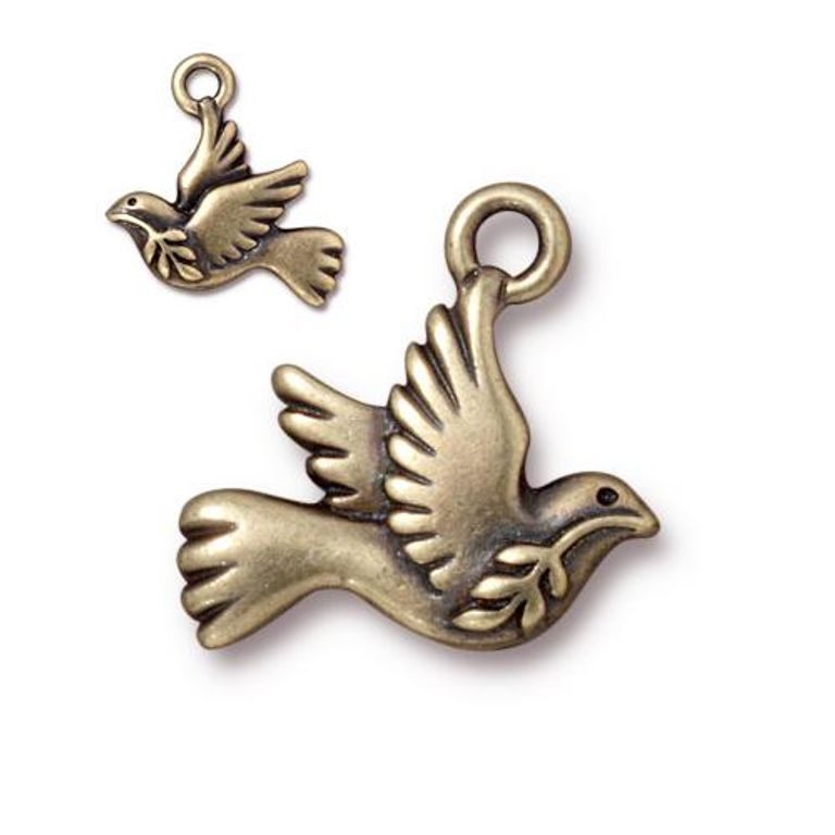 Tierracast pendant Peace Dove antique brass No.251