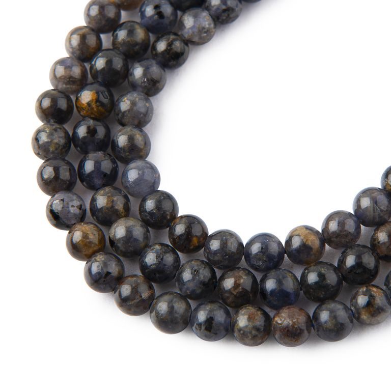 Iolite A beads 6mm