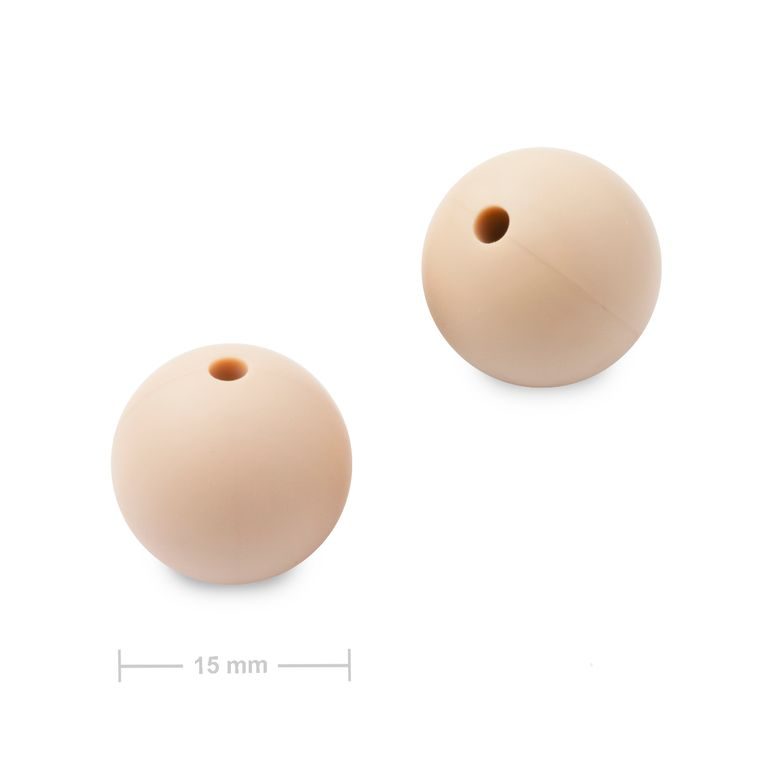 Silicone round beads 15mm Toasted Oatmeal