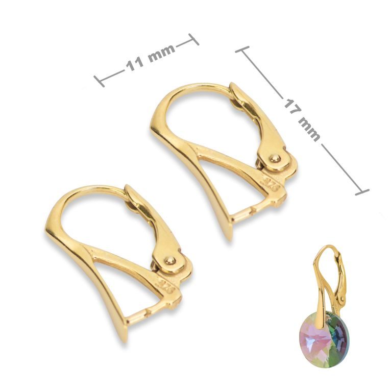 Sterling silver 925 gold-plated earring hook 17x11mm No.615