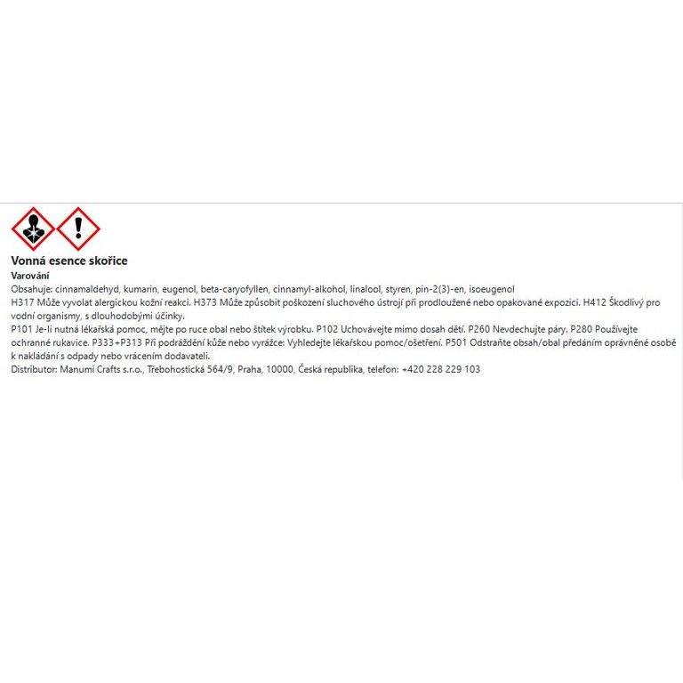 Manumi vonná esencia škorica 10 ml