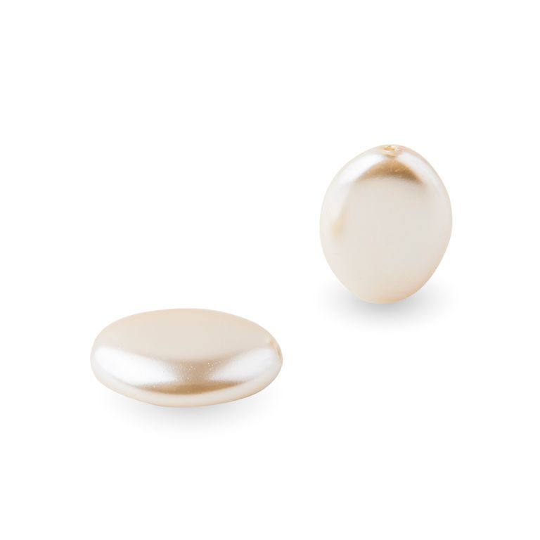 Czech glass shaped pearls 16x11mm cream No.7