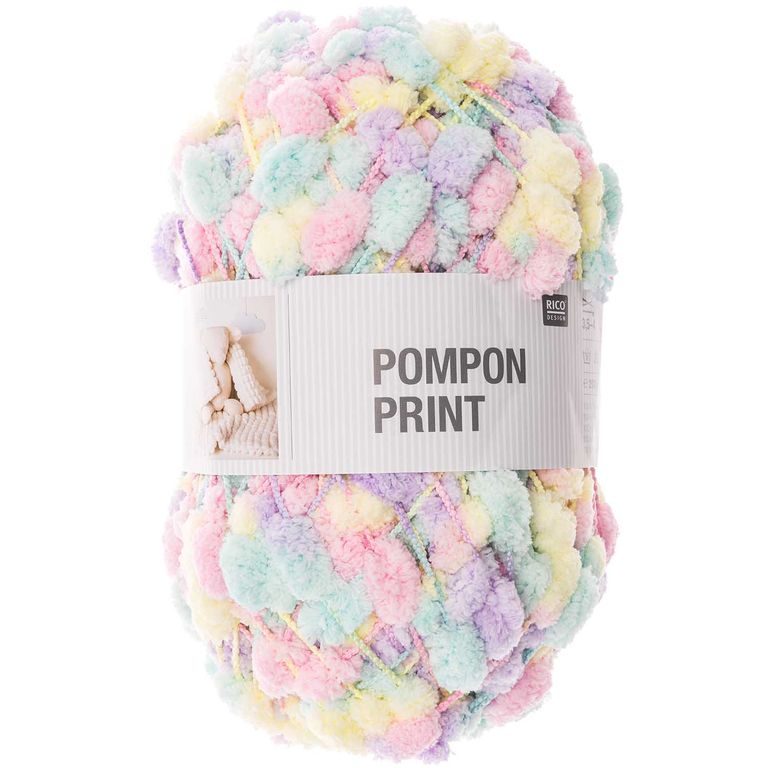 Rico design háčkovacia bambulková priadza POMPON Print dúhová