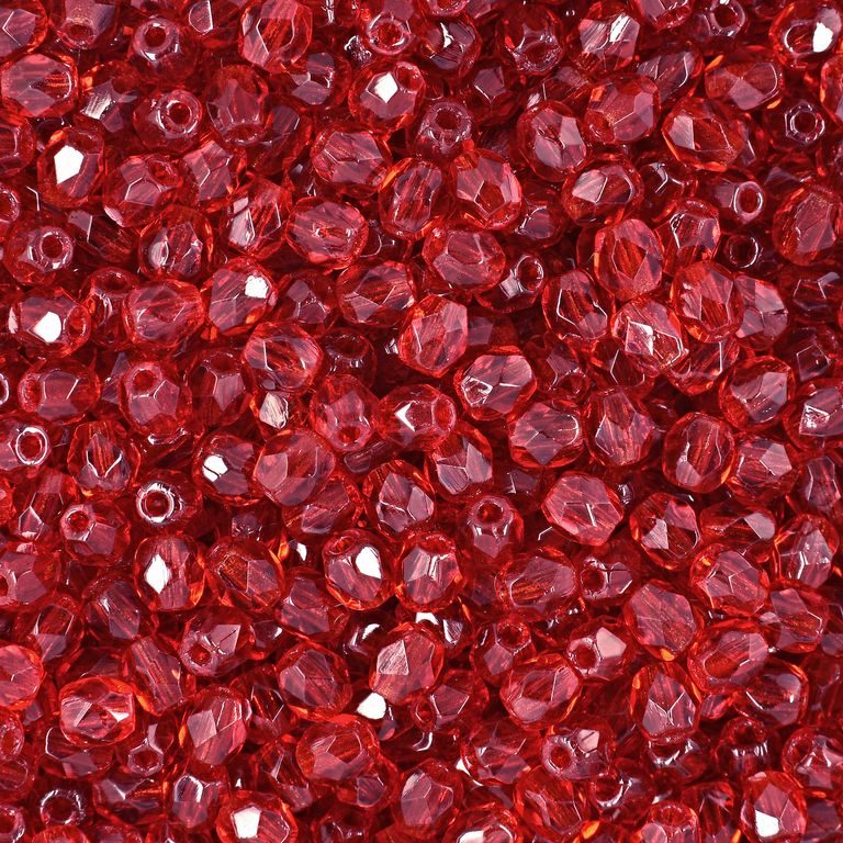 Brúsené koráliky 3mm Siam Ruby