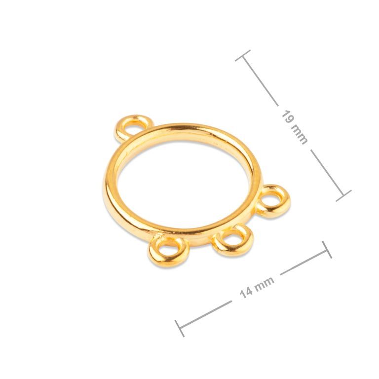 Manumi multi-row round frame 19x14mm gold-plated