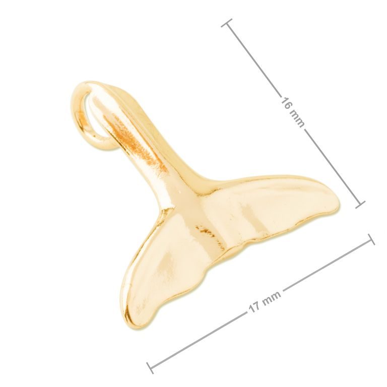 Strieborný prívesok veľrybí chvost pozlátený č.1000