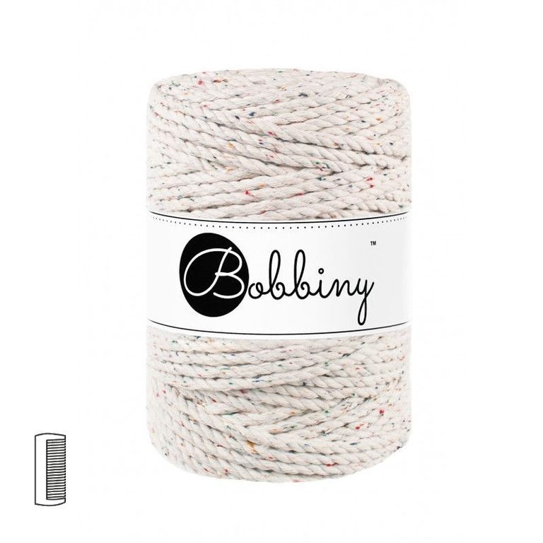 Bobbiny Fir textil Macramé XXL 3PLY 5mm Rainbow dust