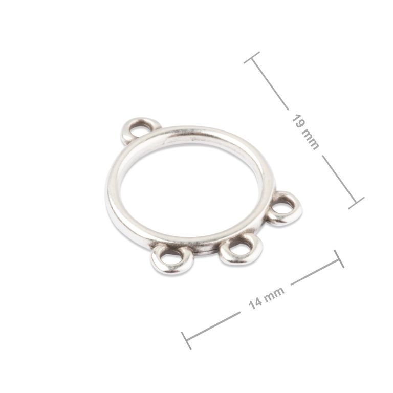 Manumi multi-row round frame 19x14mm silver-plated