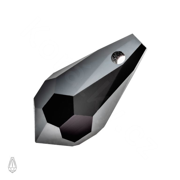 Preciosa MC Drop Pendant 984 5,5x11mm Jet Hematite č.532