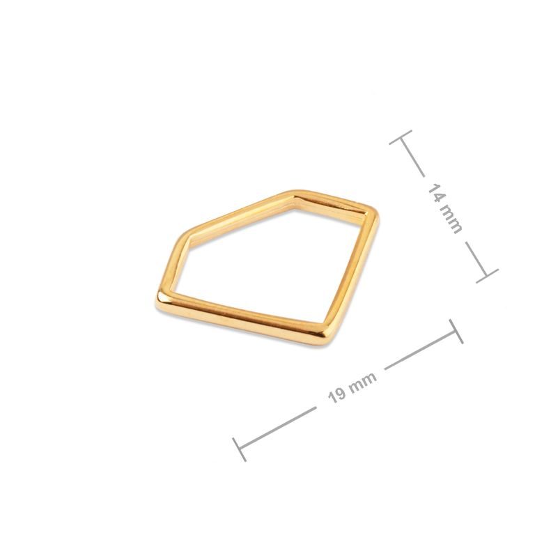 Manumi connector diamond 19x14mm gold-plated