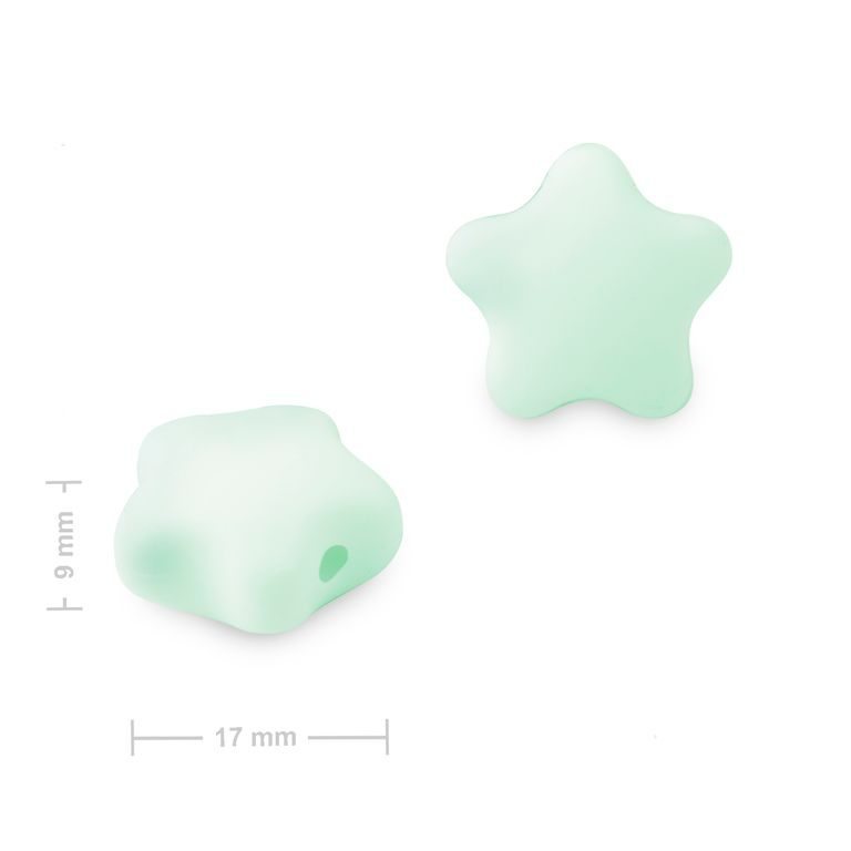 Silikonové korálky hvězdička 17x16x9mm Mint Green