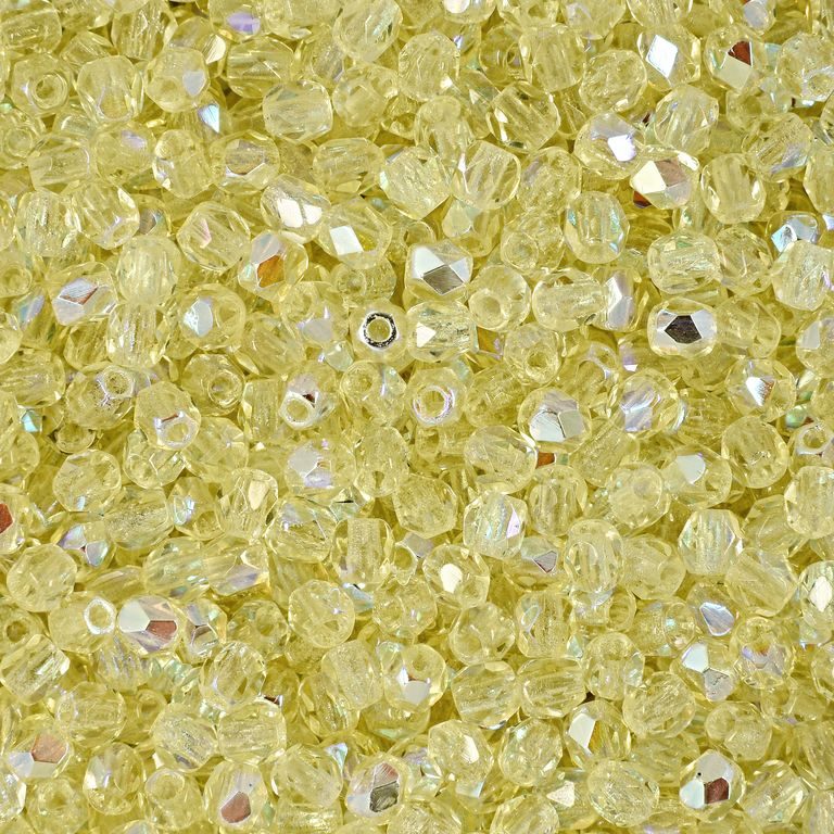 Manumi české broušené korálky 3mm Citrine Yellow AB