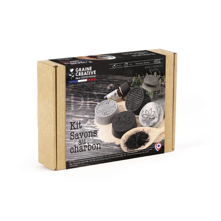 Creative kit for making soap with activated charcoal