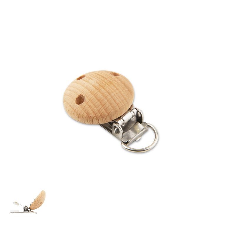 Wooden dummy clip 30mm with round steel buckle