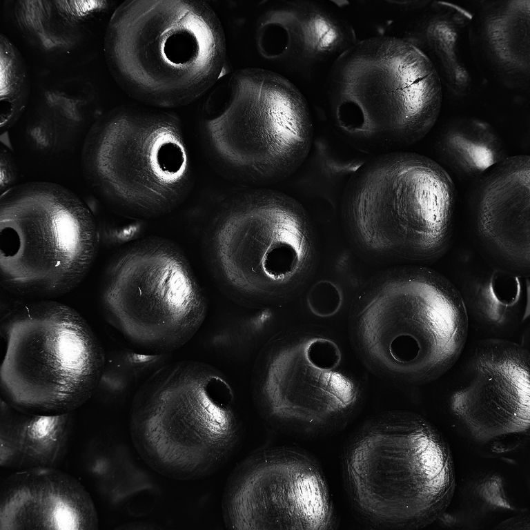 Dřevěné korálky kulička 10mm černá