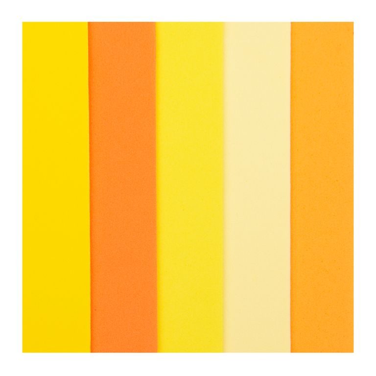 Moosgummi pěnovka 10 listů odstíny žluté detail