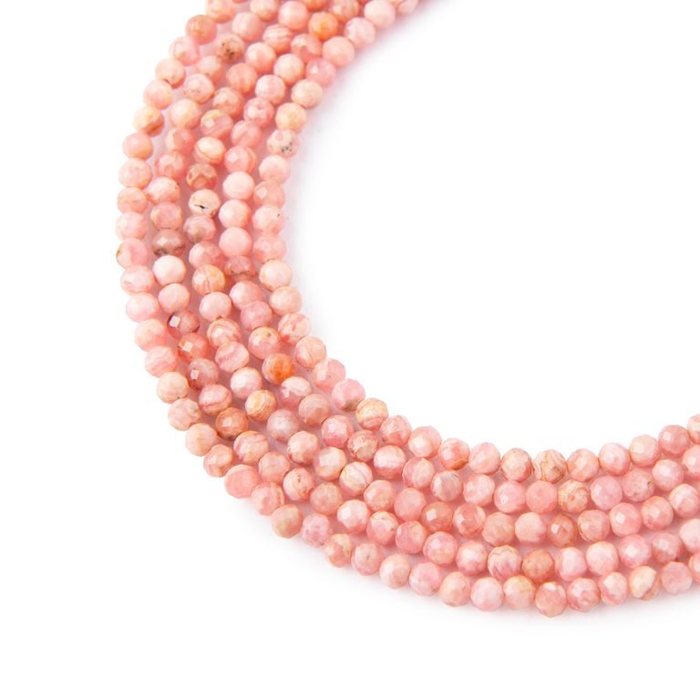 Rhodochrosite faceted beads 3mm