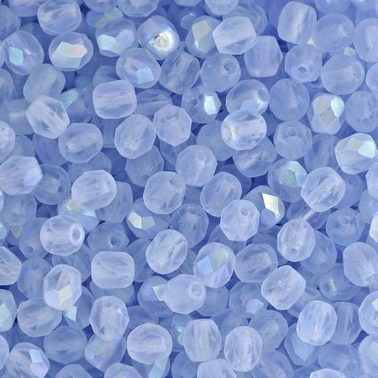 Mărgele șlefuite 4mm Matte Light Sapphire AB