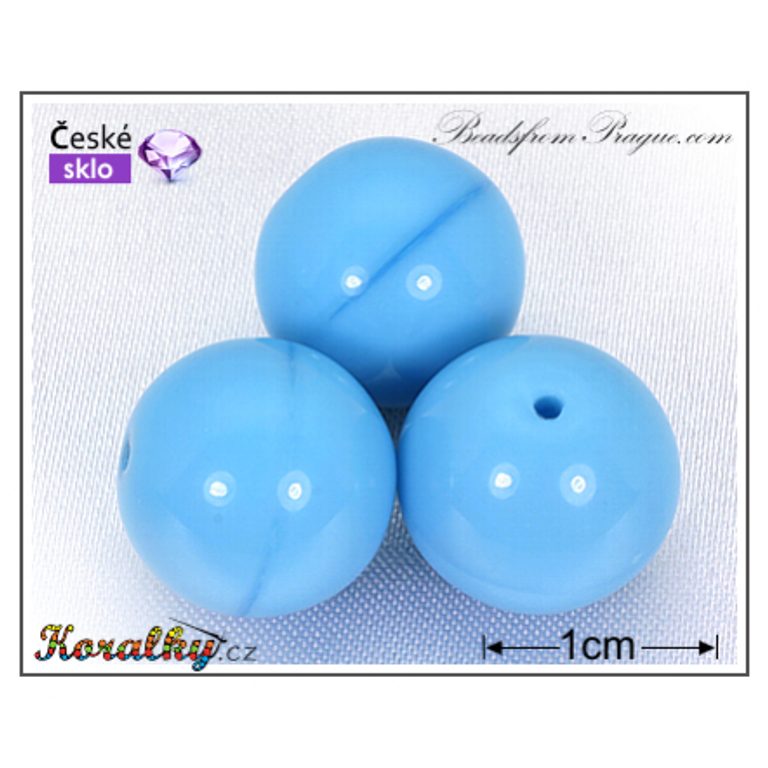 Czech glass pressed bead round 14mm turquoise No.68