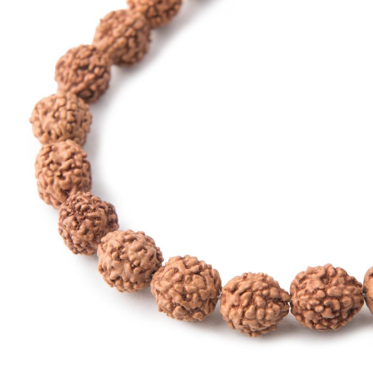Korálek ze semínka Rudraksha přírodní nebarvený 10 mm