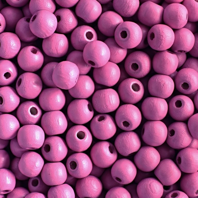 Dřevěné korálky kulička 6mm růžová