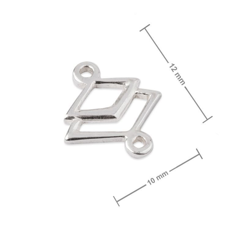 Amoracast connector diamonds 12x10mm silver