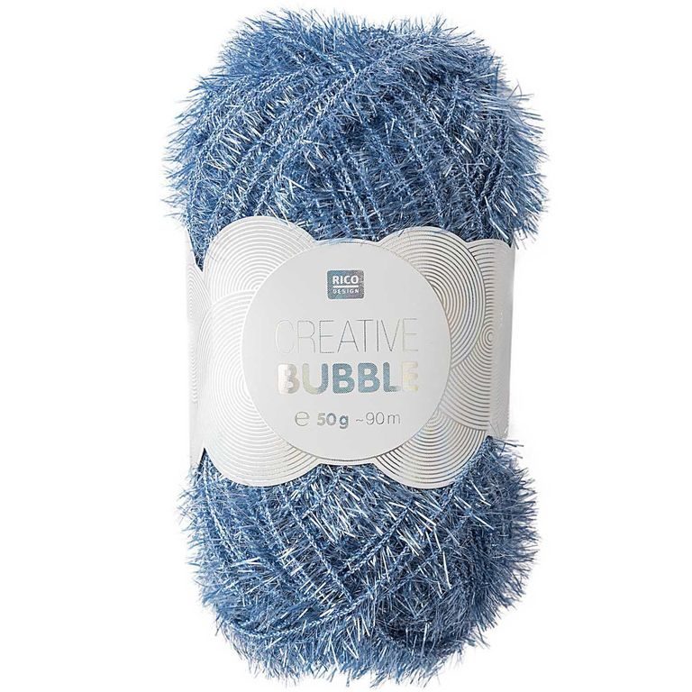 Rico design háčkovacia priadza na výrobu žiniek Creative Bubble odtieň 024 modrá