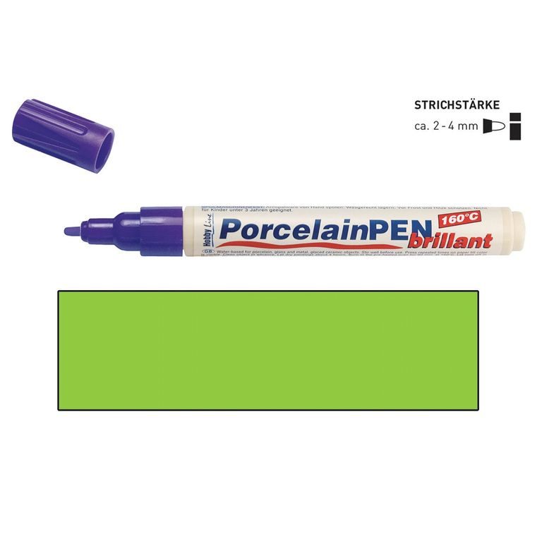 Porcelain and glass pen KREUL BRILLANT bright green