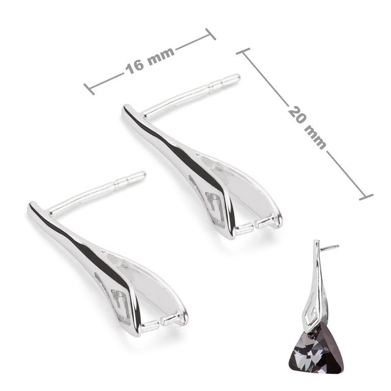 Sterling silver 925 ear post 20x16mm No.232