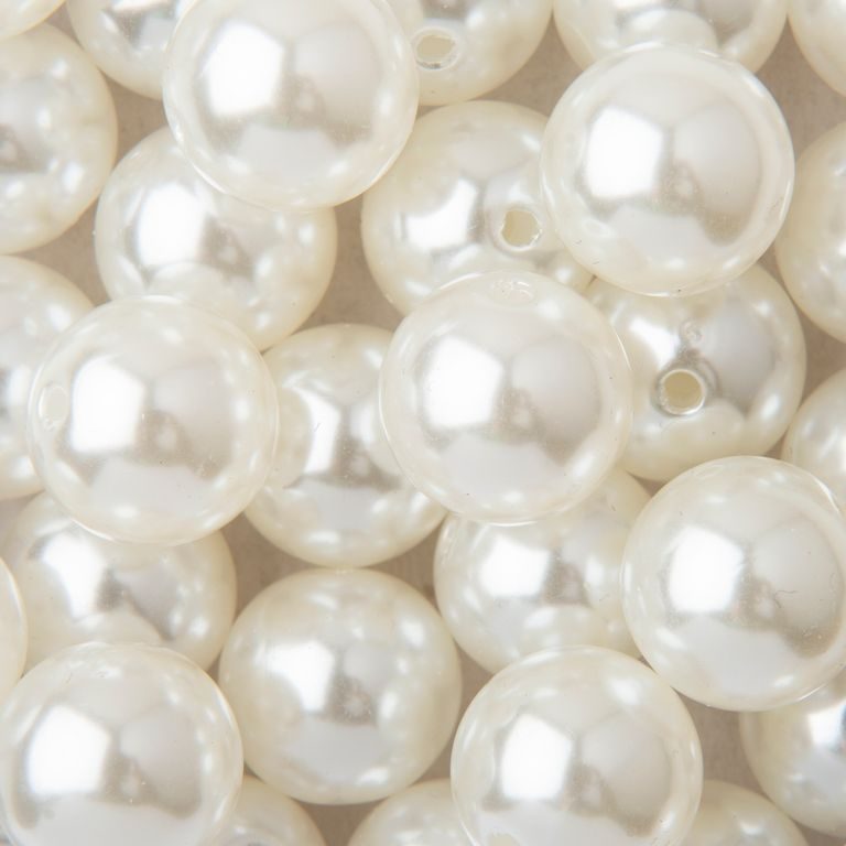 Plastové korálky imitace perel 18mm