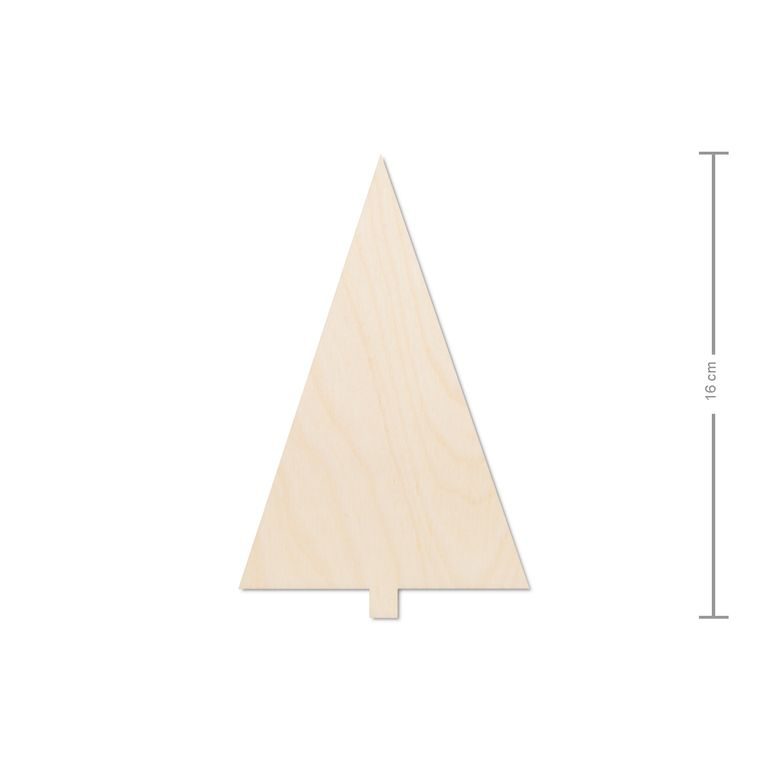 Wooden cutout straight tree 16cm