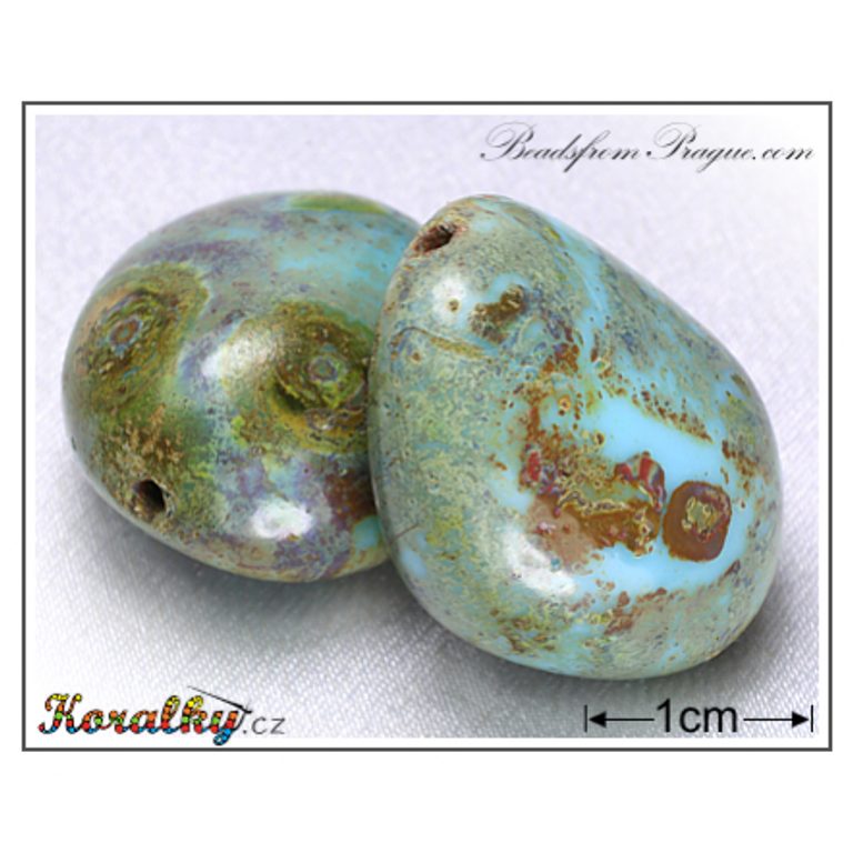 Czech glass Travertin pressed beads No.75