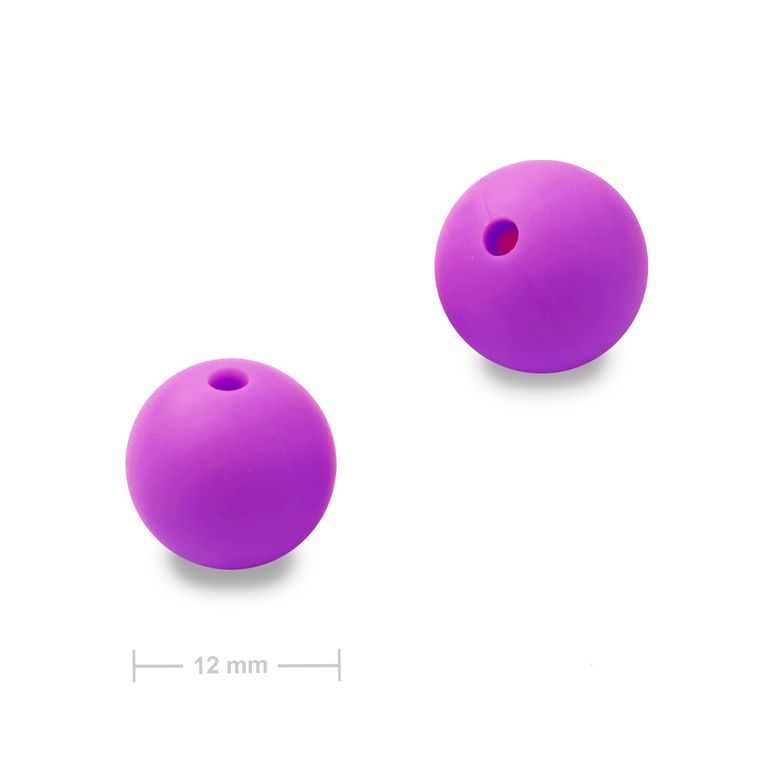 Silicone round beads 12mm Lavender