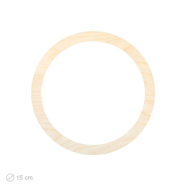 Dřevěný výřez pro Macramé kruh 15cm