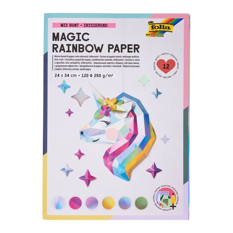 Set of papers with metallic surface 12 sheets 24x34cm 120-250g/m²