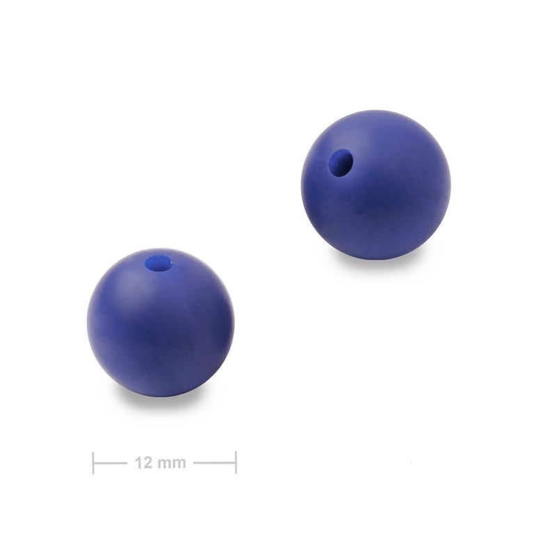 Silikonové kulaté korálky 12 mm Navy Blue