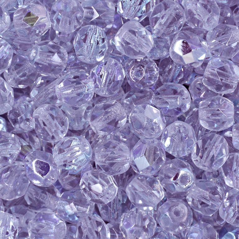 Glass fire polished beads 6mm Alexandrite AB