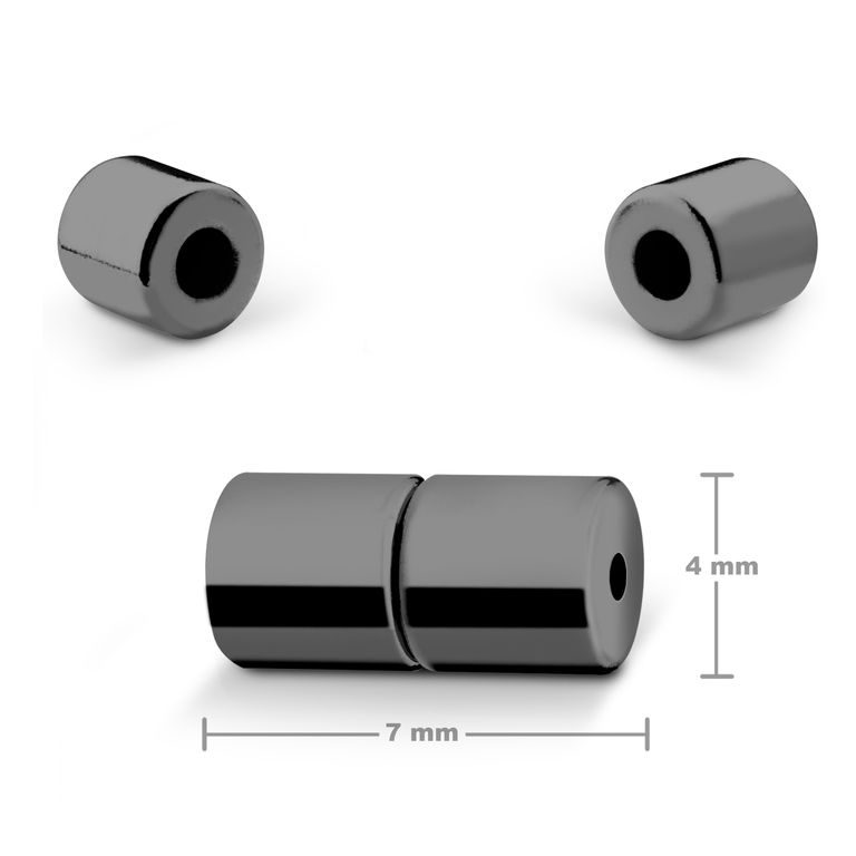 Magnetic cylinder clasp 7x4mm black