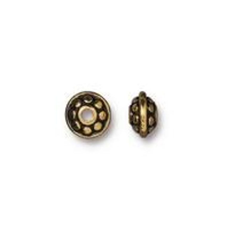 TierraCast decorative spacer 7mm Dotted antique gold