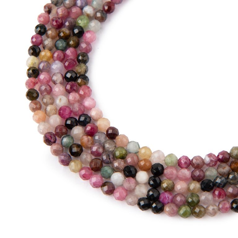 Tourmaline A faceted beads 4mm