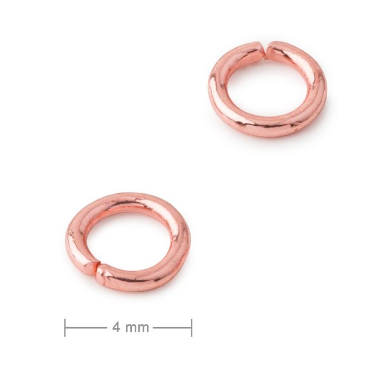 Spojovací kroužek 4mm v barvě rose gold